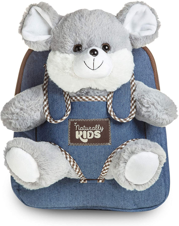 🐭 Toddler Backpack with Plush Mouse / Rat Stuffed Toy — SMALL Preschool by Naturally KIDS®