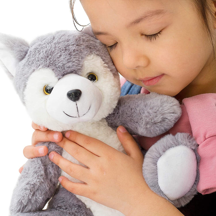 🐺 Toddler Backpack with Plush Husky / Wolf Stuffed Toy — SMALL Preschool