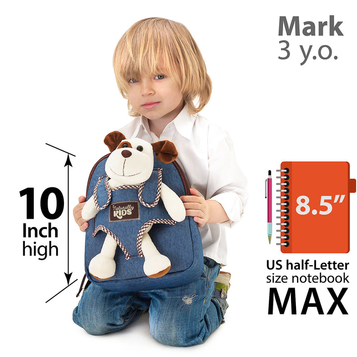 🐶 Toddler Backpack with Plush Dog Stuffed Puppy Toy — SMALL Preschool