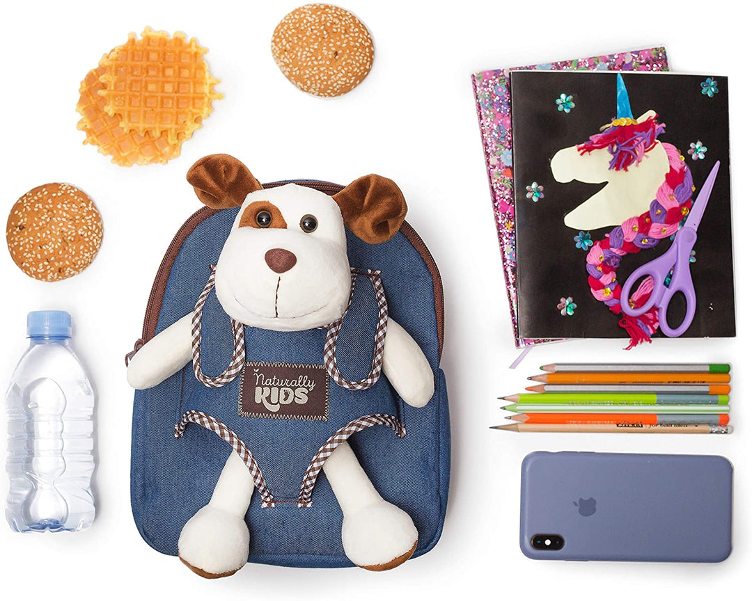 🐶 Toddler Backpack with Plush Dog Stuffed Puppy Toy — SMALL Preschool
