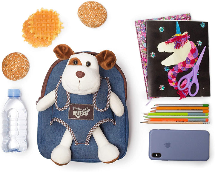 🐶 Toddler Backpack with Plush Dog Stuffed Puppy Toy — SMALL Preschool