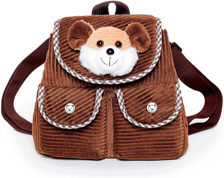 🐭 Toddler Corduroy Backpack with Plush Mouse / Rat Stuffed Toy — MINI Preschool by Naturally KIDS®