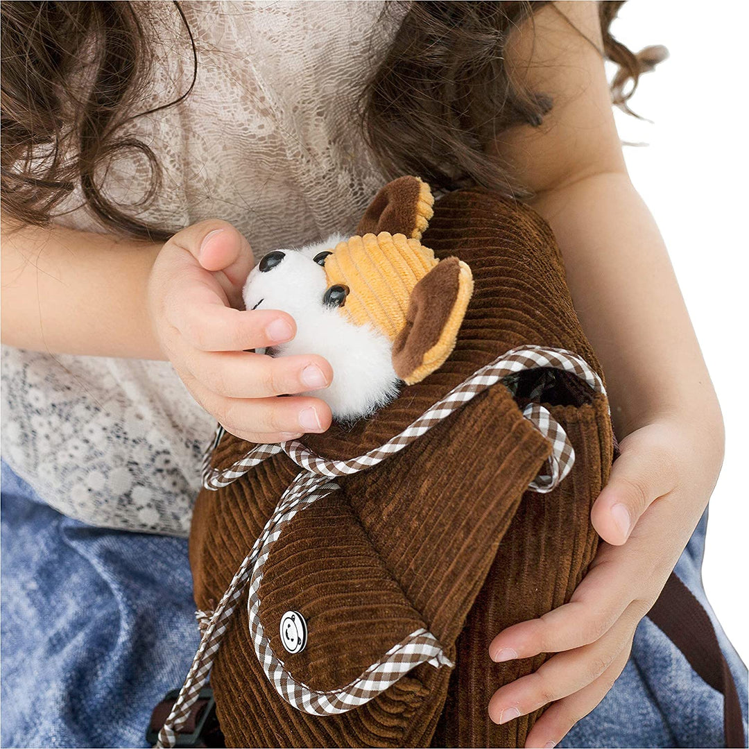 🐭 Toddler Corduroy Backpack with Plush Mouse / Rat Stuffed Toy — MINI Preschool