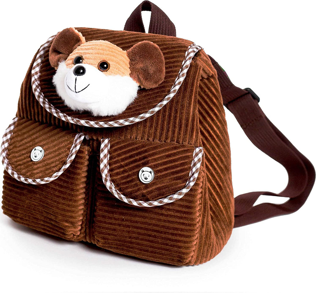 🐭 Toddler Corduroy Backpack with Plush Mouse / Rat Stuffed Toy — MINI Preschool