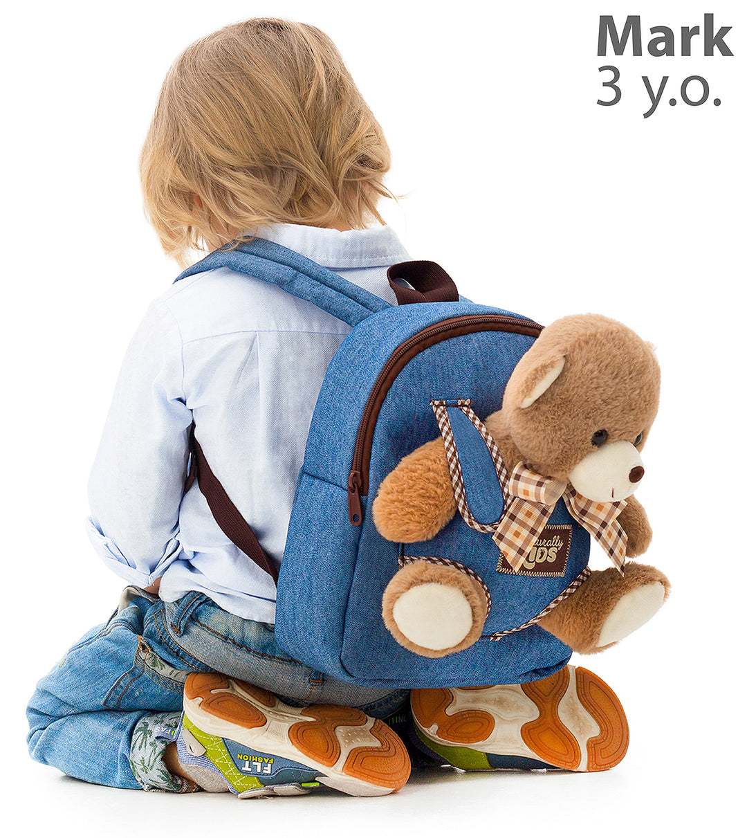 🧸 Toddler Backpack with Plush Teddy Bear Stuffed Toy — SMALL Preschool
