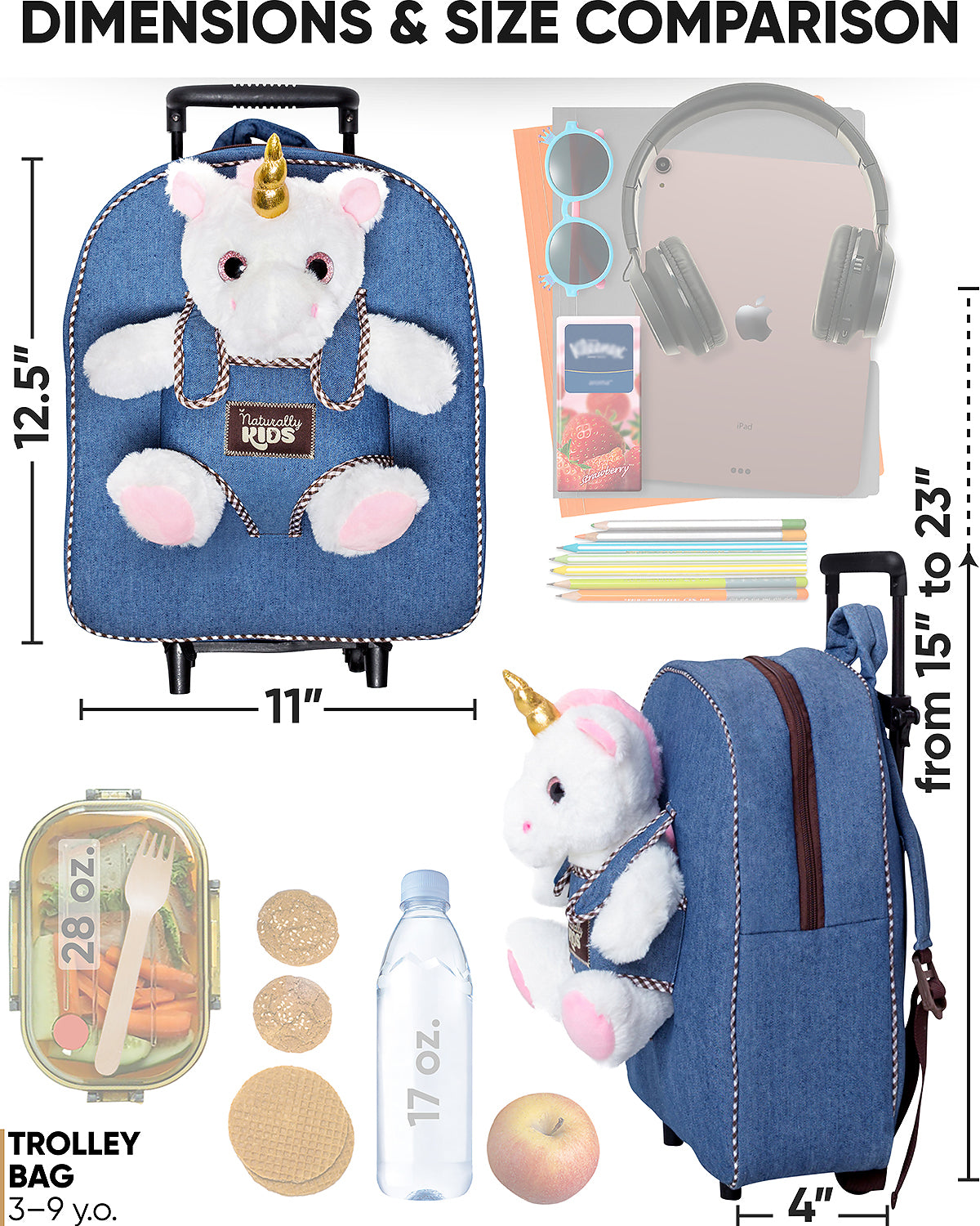 Buy Plush Rolling Backpack with Stuffed Animal Toy and Removable Wheels -  Adorable Kids Luggage Trolley for Children Ages 3 and Up - Use as Wheeled  Luggage, Backpack, or a Simple Handbag