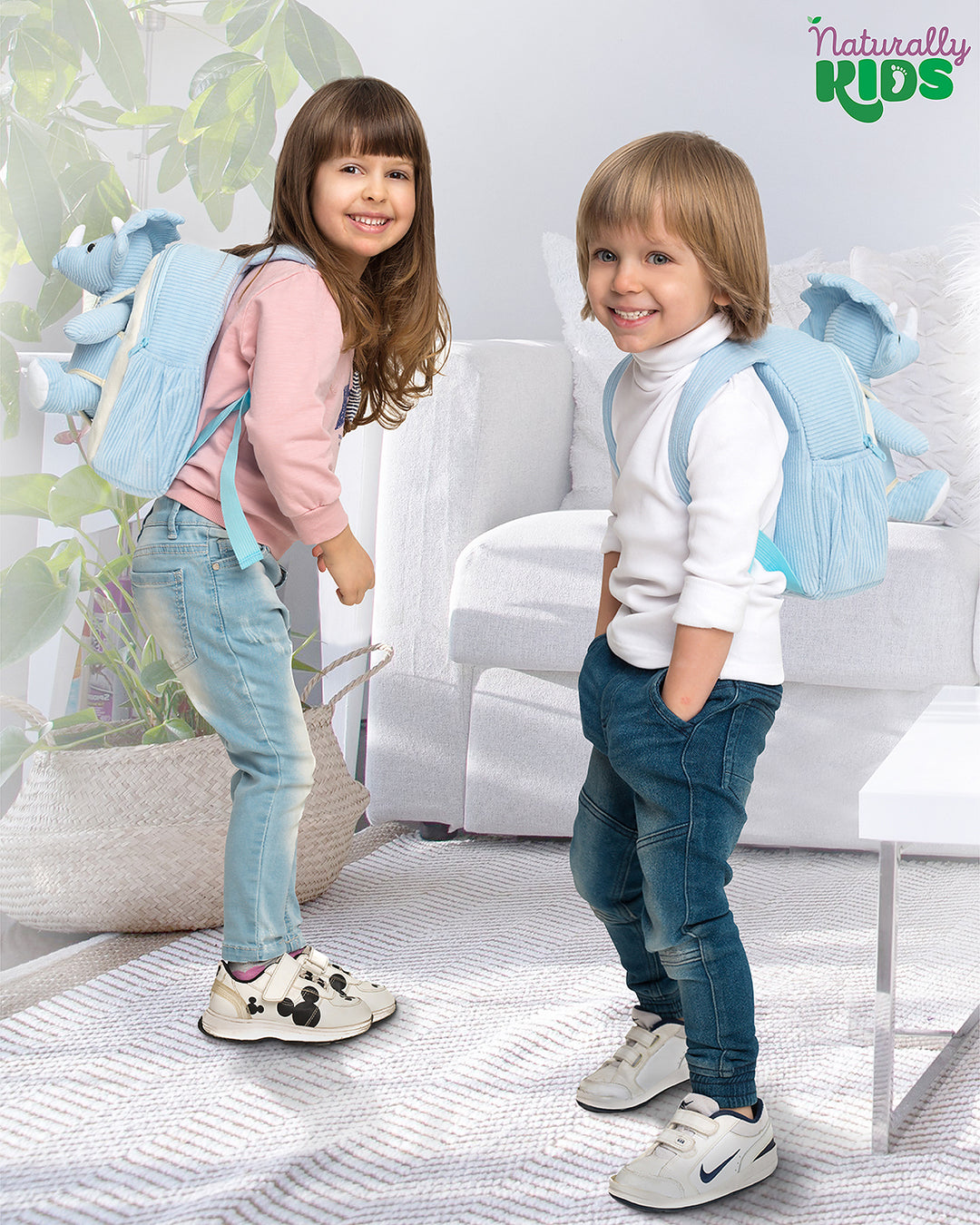 Toddler Dinosaur Backpack &amp; Blue Triceratops Stuffed Plush Toy — SMALL with pockets &amp; reflective safety patch