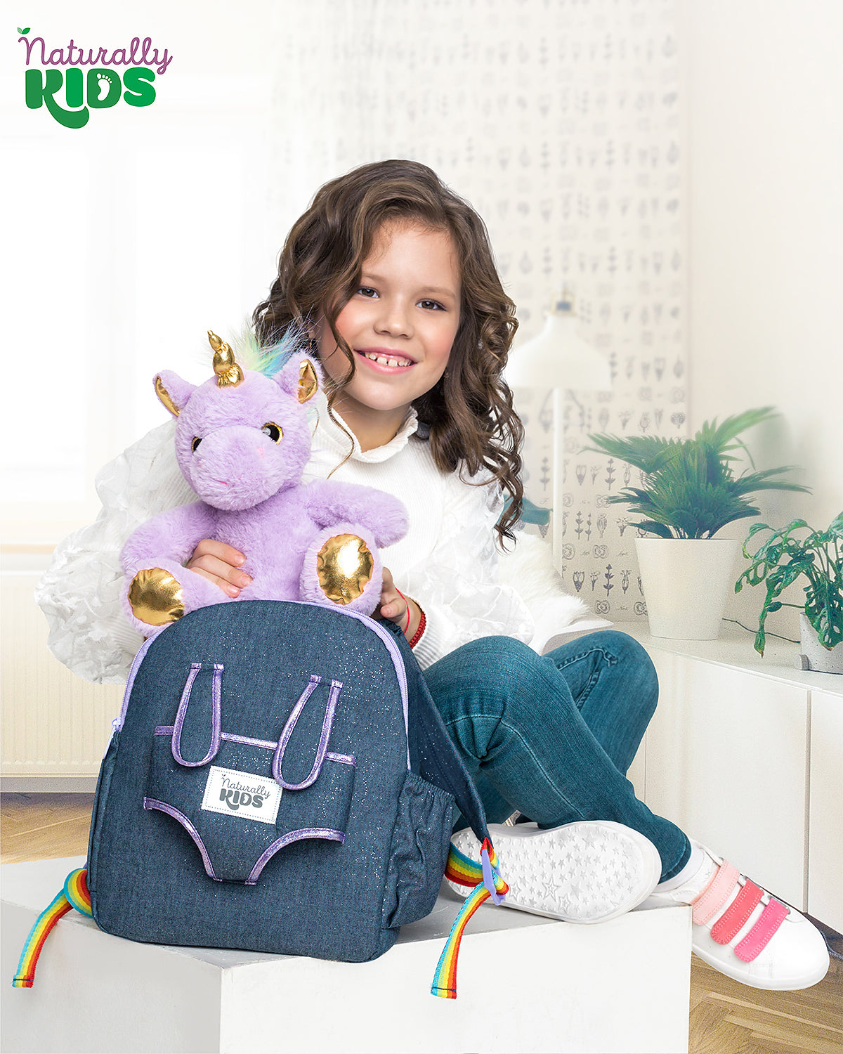 SAFESSED Unicorn Kids School Bag KCB132 with Soft Plush Finish Toy Backpack