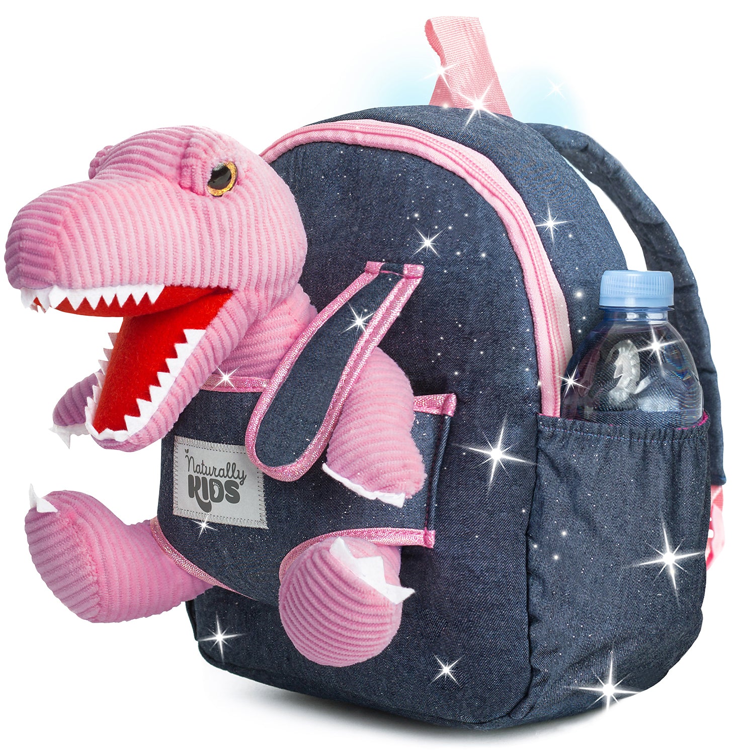 Kids' Dinosaur Backpack & Pink T-Rex Plush Toy — Medium