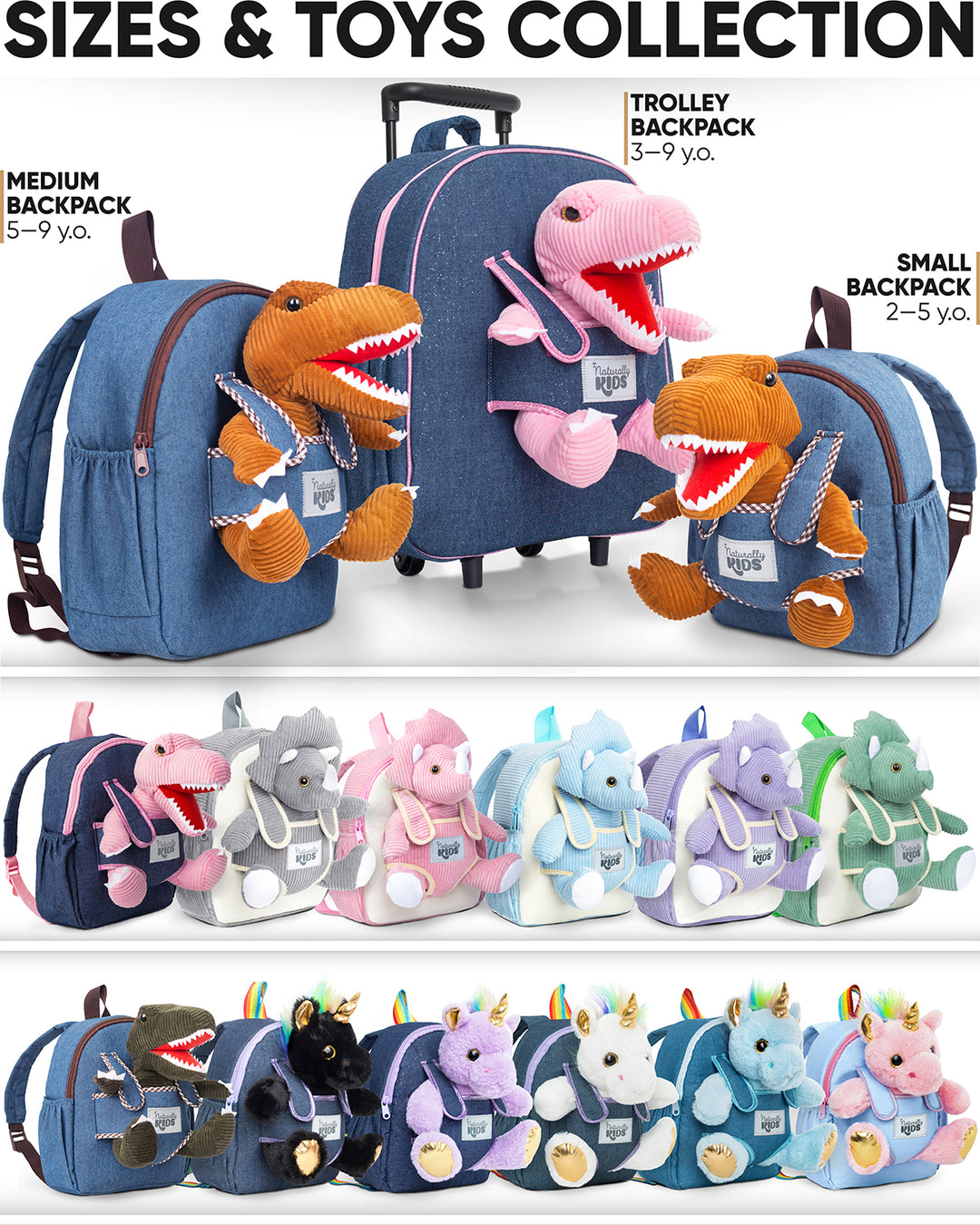 Kids Dinosaur Backpack Pink T Rex Plush Toy Rolling Bag