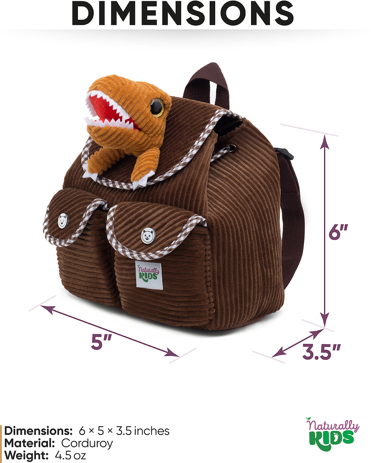 brown mini backpack corduroy The Play Date Backpack- Camel blend backpack with leather details Adjustable shoulder straps Solid brown color Two external pockets and internal pocket Buckle strap detail for external pocket closure Little Toddler Corduroy Backpack with
