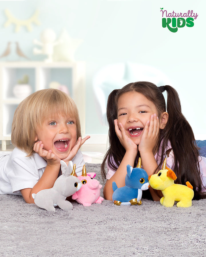 🦄 4 Plush Unicorn Toys: Dog, Pig, Cat, Rabbit in a Unicorn Backpack — Unicorn Gifts for Girls &amp; Boys