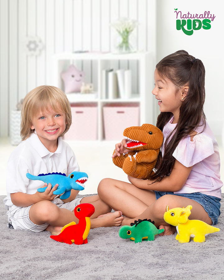 🦖 4 Dinosaur Toys with T-Rex Backpack — Dino Gifts for Boys &amp; Girls