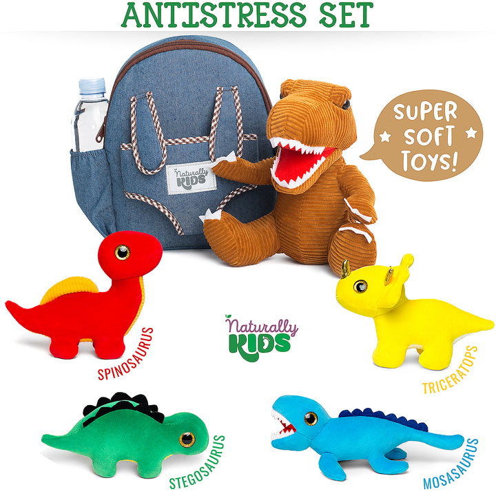 🦖 4 Dinosaur Toys with T-Rex Backpack — Dino Gifts for Boys &amp; Girls